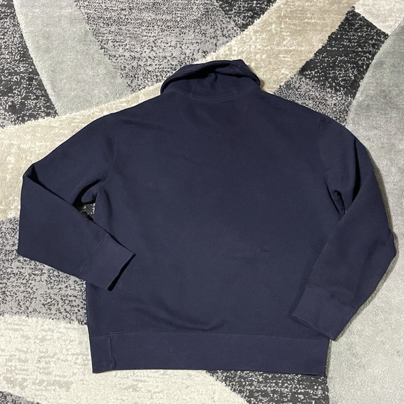 VTG Polo Ralph Lauren Shawl Collar Sweater  Men Large Blue Pullover Pony Dad - Picture 5 of 13